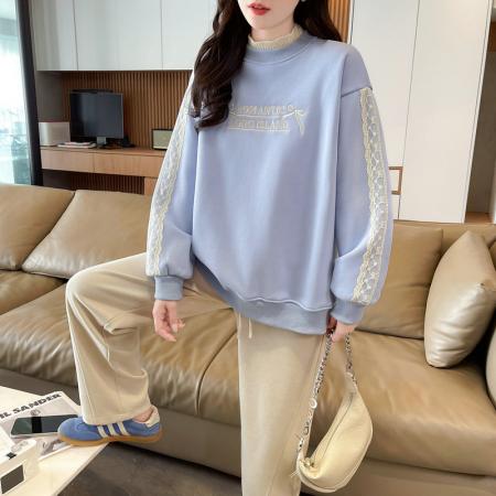 FA50654# 复合奥粒春秋薄长袖卫衣女韩版宽松显瘦设计感上衣网红 服裝批發女裝批發服飾貨源