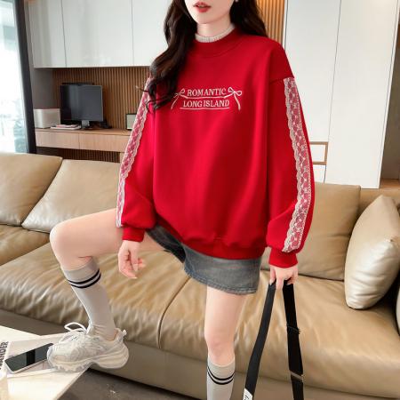 FA50654# 复合奥粒春秋薄长袖卫衣女韩版宽松显瘦设计感上衣网红 服裝批發女裝批發服飾貨源