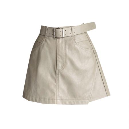 FA50657# 皮裙裤女秋冬休闲皮裤裙百搭半身裙pu皮短裙高腰a字裙裤 服裝批發女裝批發服飾貨源