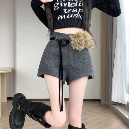 FA50661# 新版美式复古美拉德风气质时尚百搭休闲裤辣妹修身短裤女 服裝批發女裝批發服飾貨源