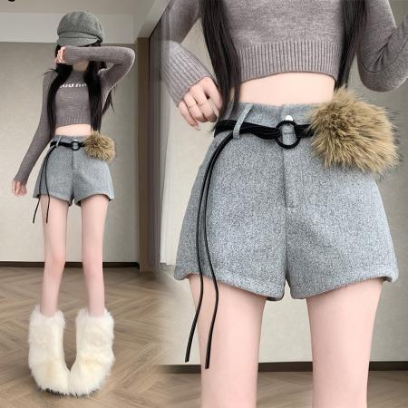 FA50661# 新版美式复古美拉德风气质时尚百搭休闲裤辣妹修身短裤女 服裝批發女裝批發服飾貨源