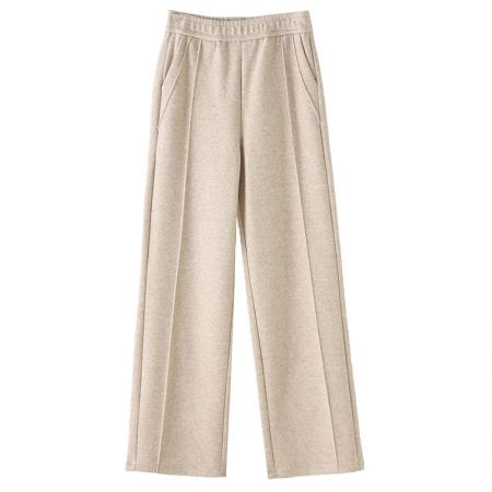 FA50666# 秋冬新款高腰显瘦垂感阔腿裤女加绒加厚细腻软糯美拉德休闲裤 服裝批發女裝批發服飾貨源