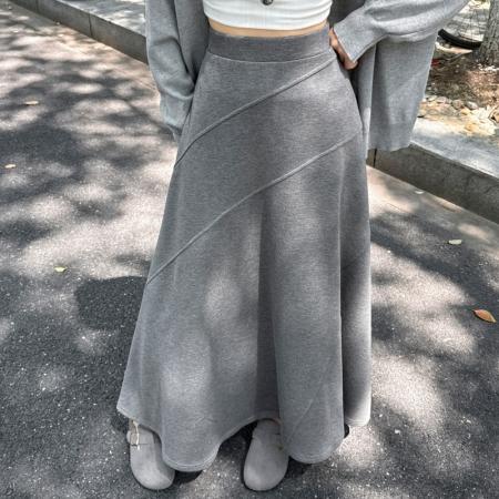 FA50667# 韩系风秋季高腰显瘦A字裙百搭时尚半身裙气质长裙大摆裙ins 服裝批發女裝批發服飾貨源