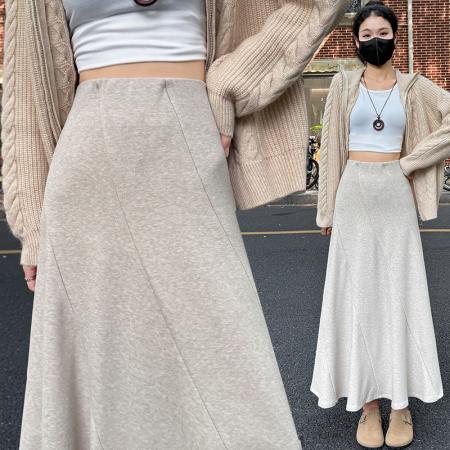 FA50670# 韩系风秋季高腰显瘦A字裙百搭时尚半身裙气质长裙大摆裙ins 服裝批發女裝批發服飾貨源