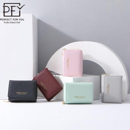 TJ2142# 跨境时尚钱包女短款十字纹钱夹高级感零钱包大容量卡包女款钱包