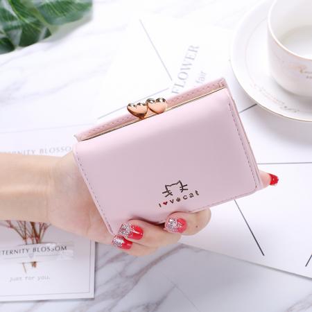 TJ2136# 外贸新款女士钱包女短款日韩零钱包简约迷你新款学生钱包金属钱夹