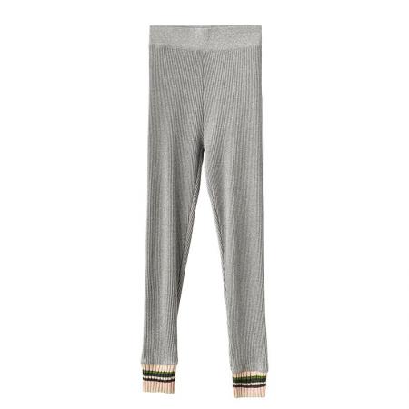 FA50705# 大码新款灰色螺纹打底裤女秋冬外穿高腰内穿秋裤秋冬加绒保暖