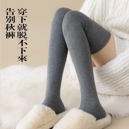 FA50706# 大码秋冬羊绒羊毛小腿袜保暖抗寒微压显瘦女士胖mm堆堆袜美腿袜