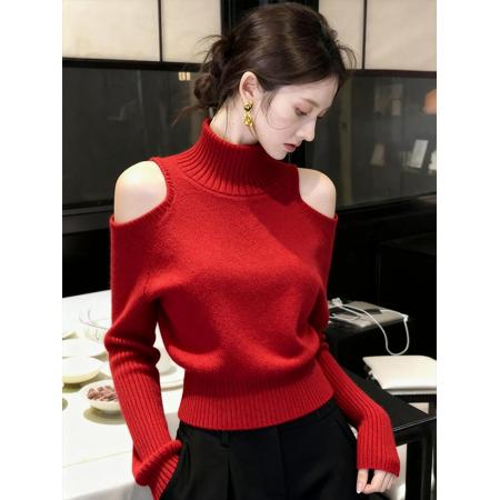 FA50766# 高领毛衣女秋...