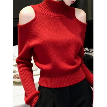 FA50766# 高领毛衣女秋冬慵懒高级感上衣独特超好看洋气针织打底衫