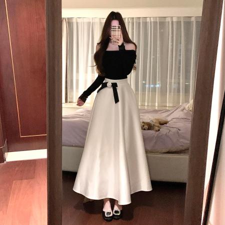 FA50774# 法式氛围感穿搭套装新款秋冬季高级感气质收腰显瘦连衣裙子女 服裝批發女裝批發服飾貨源