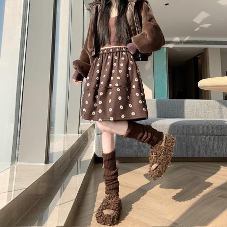 FA50783# 秋冬新款时尚百搭高腰A字毛呢裙时尚减年 服裝批發女裝批發服飾貨源