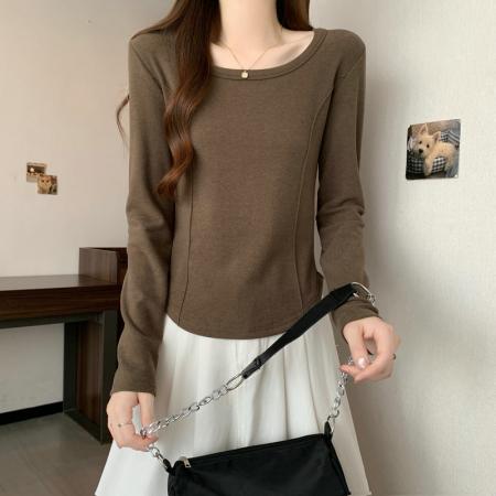 FA50825# 德绒长袖原版t恤女潮新款春秋季女上衣大码女装 服裝批發女裝批發服飾貨源