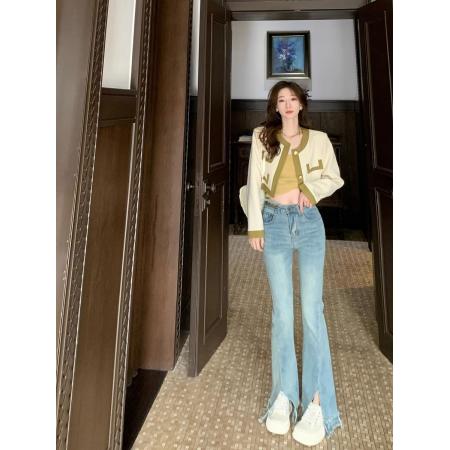 FA50846# 法式小香风外套女春秋新款小个子宽松设计感外搭短款开衫上衣 服裝批發女裝批發服飾貨源