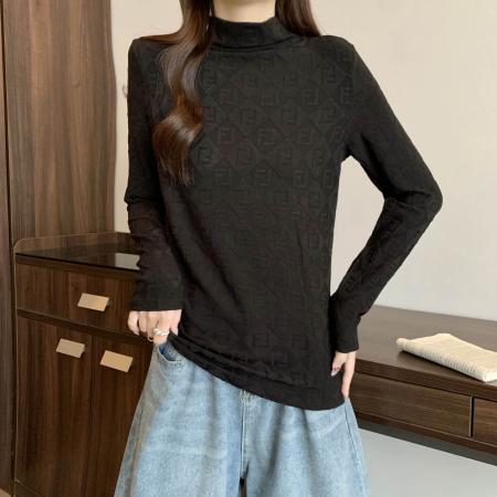 FA50877# 大码女装韩版半高领气质t恤女冬胖mm时尚内搭保暖打底衫上衣 服裝批發女裝批發服飾貨源