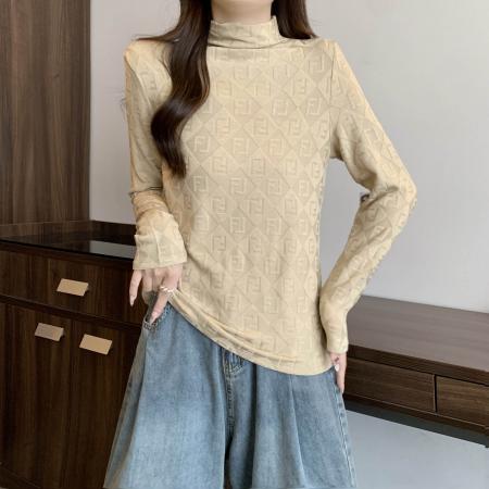 FA50877# 大码女装韩版半高领气质t恤女冬胖mm时尚内搭保暖打底衫上衣 服裝批發女裝批發服飾貨源