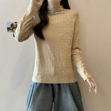 FA50877# 大码女装韩版半高领气质t恤女冬胖mm时尚内搭保暖打底衫上衣 服裝批發女裝批發服飾貨源