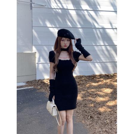 FA50879# ～圣诞节穿搭辣妹性感修身辣妹性感紧身针织毛衣连衣裙 服裝批發女裝批發服飾貨源