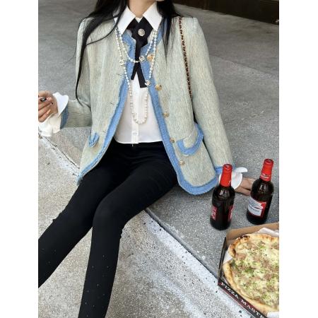 FA50886# 小香风西装外套女春秋款设计感小众美式复古高级感chic港风上衣潮 服裝批發女裝批發服飾貨源