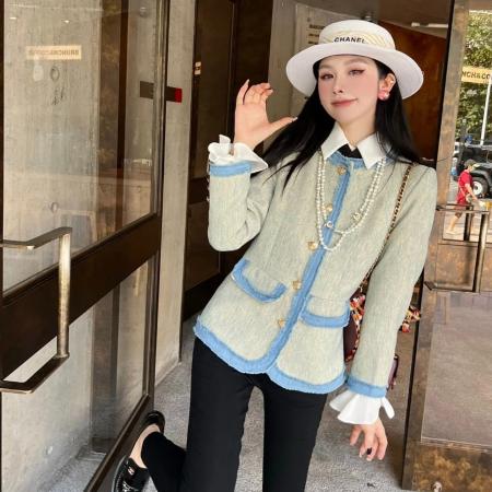 FA50886# 小香风西装外套女春秋款设计感小众美式复古高级感chic港风上衣潮 服裝批發女裝批發服飾貨源
