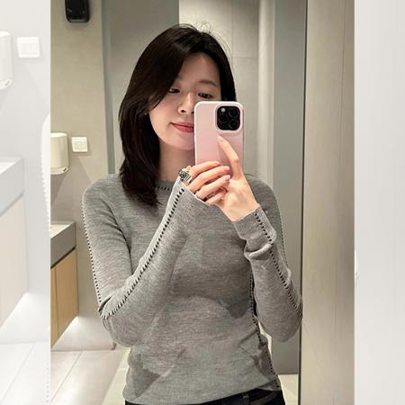 FA50890# 安迪绒高级刺绣圆领长袖针织衫女秋冬修身显瘦毛衣内搭打底衫上衣 服裝批發女裝批發服飾貨源