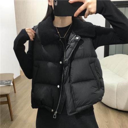 FA50895# 韩版羽绒棉服马甲女短款百搭棉服坎肩冬季新款无袖背心马夹外套潮 服裝批發女裝批發服飾貨源