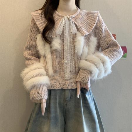 FA50906# 冬季新款韩版时尚百搭显瘦设计感女休闲洋气毛衣针织 服裝批發女裝批發服飾貨源