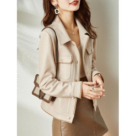 FA50912# 鹿皮绒外套女秋冬款小个子秋季新款时尚减龄休闲百搭夹克上衣 服裝批發女裝批發服飾貨源