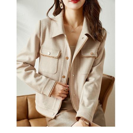 FA50912# 鹿皮绒外套女秋冬款小个子秋季新款时尚减龄休闲百搭夹克上衣 服裝批發女裝批發服飾貨源