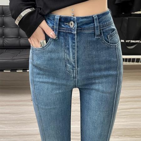 FA50919# 复古微喇叭牛仔裤女春季新款高腰设计感显瘦马蹄裤子潮ins 服裝批發女裝批發服飾貨源