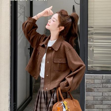 FA50945# 秋冬时尚设计感小众外套女士新款高级感百搭上衣洋气减龄女装 服裝批發女裝批發服飾貨源