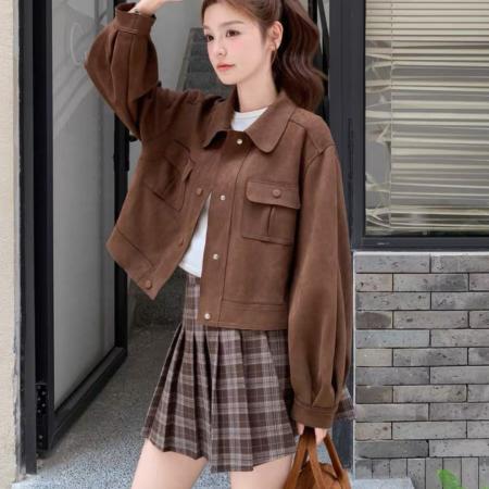 FA50945# 秋冬时尚设计感小众外套女士新款高级感百搭上衣洋气减龄女装 服裝批發女裝批發服飾貨源