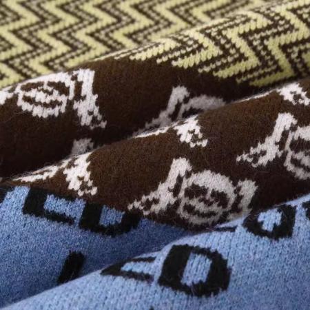 FA50946# 美式牛仔拼接毛衣外套女秋冬新款韩版宽松提花开衫潮v领 服裝批發女裝批發服飾貨源