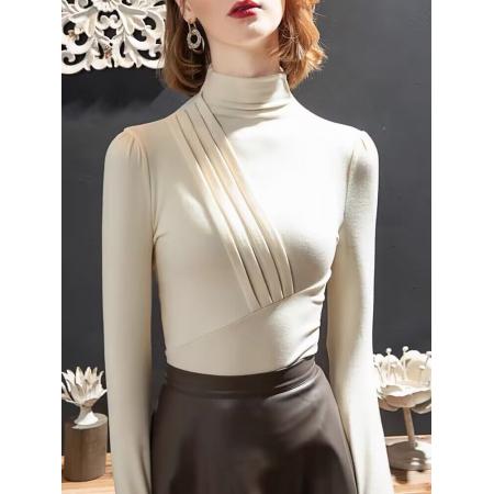 FA50952# 新款德绒打底衫女秋冬磨毛保暖内搭小衫加绒双面一体绒上衣厚衣服 服裝批發女裝批發服飾貨源