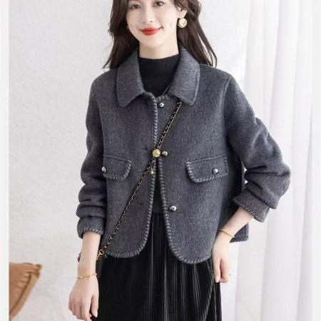 FA50963# 洋气修身毛呢新款外套女春秋冬季防风保暖减龄显瘦呢子上衣 服裝批發女裝批發服飾貨源