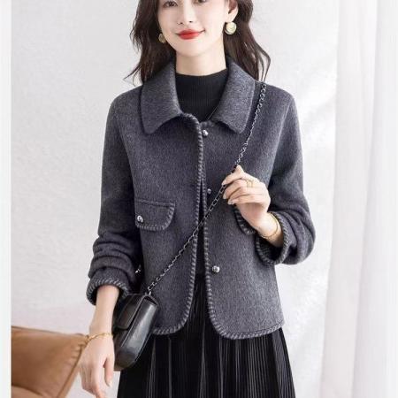 FA50963# 洋气修身毛呢新款外套女春秋冬季防风保暖减龄显瘦呢子上衣 服裝批發女裝批發服飾貨源