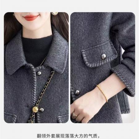 FA50963# 洋气修身毛呢新款外套女春秋冬季防风保暖减龄显瘦呢子上衣 服裝批發女裝批發服飾貨源