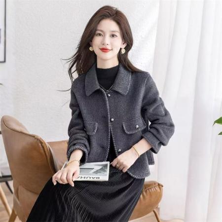 FA50963# 洋气修身毛呢新款外套女春秋冬季防风保暖减龄显瘦呢子上衣 服裝批發女裝批發服飾貨源