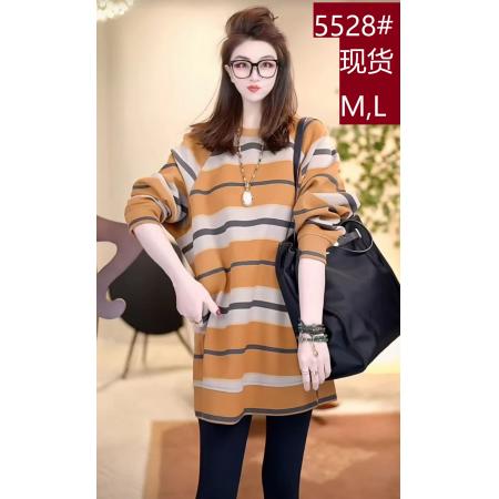 FA50980# 橘味活力秋冬松弛感气质美感条纹卫衣 服裝批發女裝批發服飾貨源