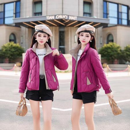 FA51003# 秋冬新款时尚短款休闲棉服韩版感保暖棉袄外套女装   服裝批發女裝批發服飾貨源