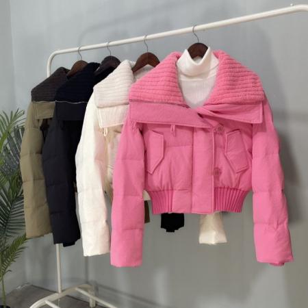 FA51012# 纯色棉服女冬...