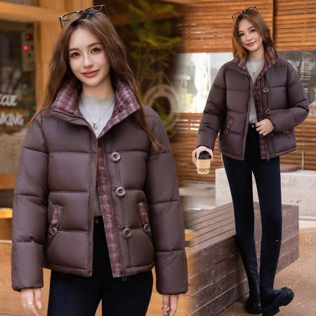 FA51016# 年冬短款小个子立领羽绒棉服外套韩版新款宽松时尚加厚棉袄潮   服裝批發女裝批發服飾貨源