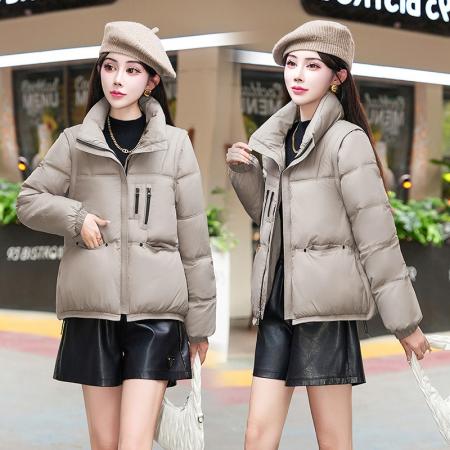 FA51019# 欧货羽绒棉服短款新款小个子时尚立领面包服安哥拉红冬季外套   服裝批發女裝批發服飾貨源