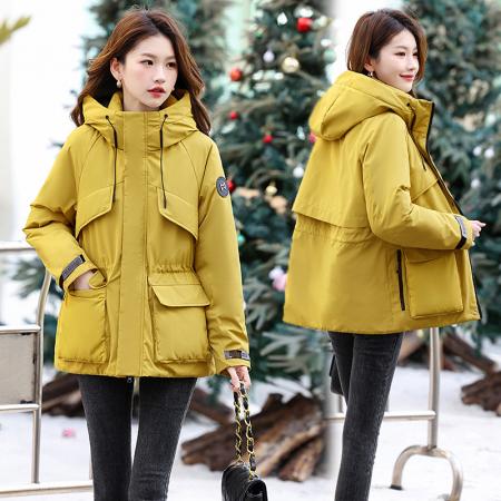 FA51023# 欧美收腰工装风派克服羽绒棉服女冬新款大口袋冲锋衣女式外套   服裝批發女裝批發服飾貨源