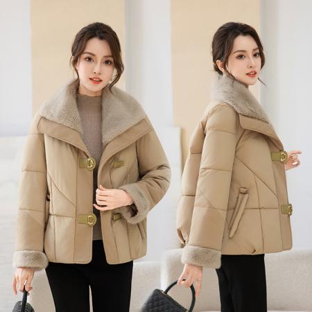 FA51028# 欧美棉服女跨境羽绒棉服女短款新款韩版时尚棉衣宽松加厚外套   服裝批發女裝批發服飾貨源