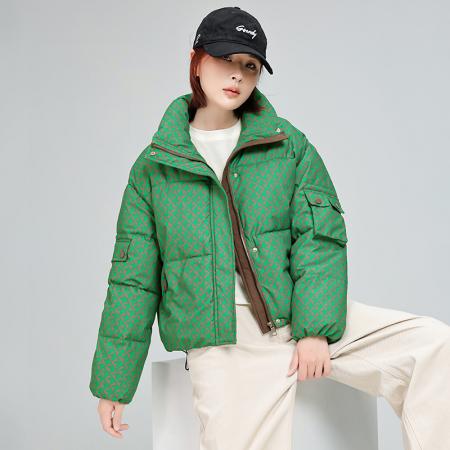 千鸟格短款保暖棉服棉衣女冬季新款韩版时尚洋气棉袄小个子厚外套   服裝批發女裝批發服飾貨源