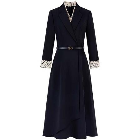 【送腰带】轻奢高级感连衣裙女春秋季高端职业装气质女神范职场裙   服裝批發女裝批發服飾貨源