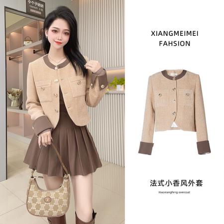 高级感小香风外套秋季新款名媛风时尚气质宽松百搭显瘦上衣女  服裝批發女裝批發服飾貨源