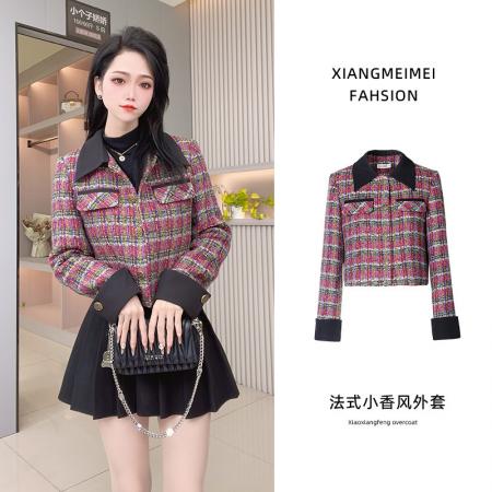 小香风长袖短款外套女秋装修身显瘦时尚上衣气质百搭洋气开衫  服裝批發女裝批發服飾貨源