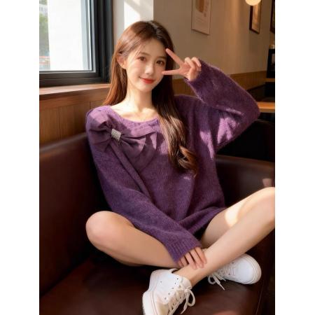 FA51124# 法式慵懒风立体花朵针织毛衣女秋冬新款宽松加厚显瘦百搭上衣 服裝批發女裝批發服飾貨源